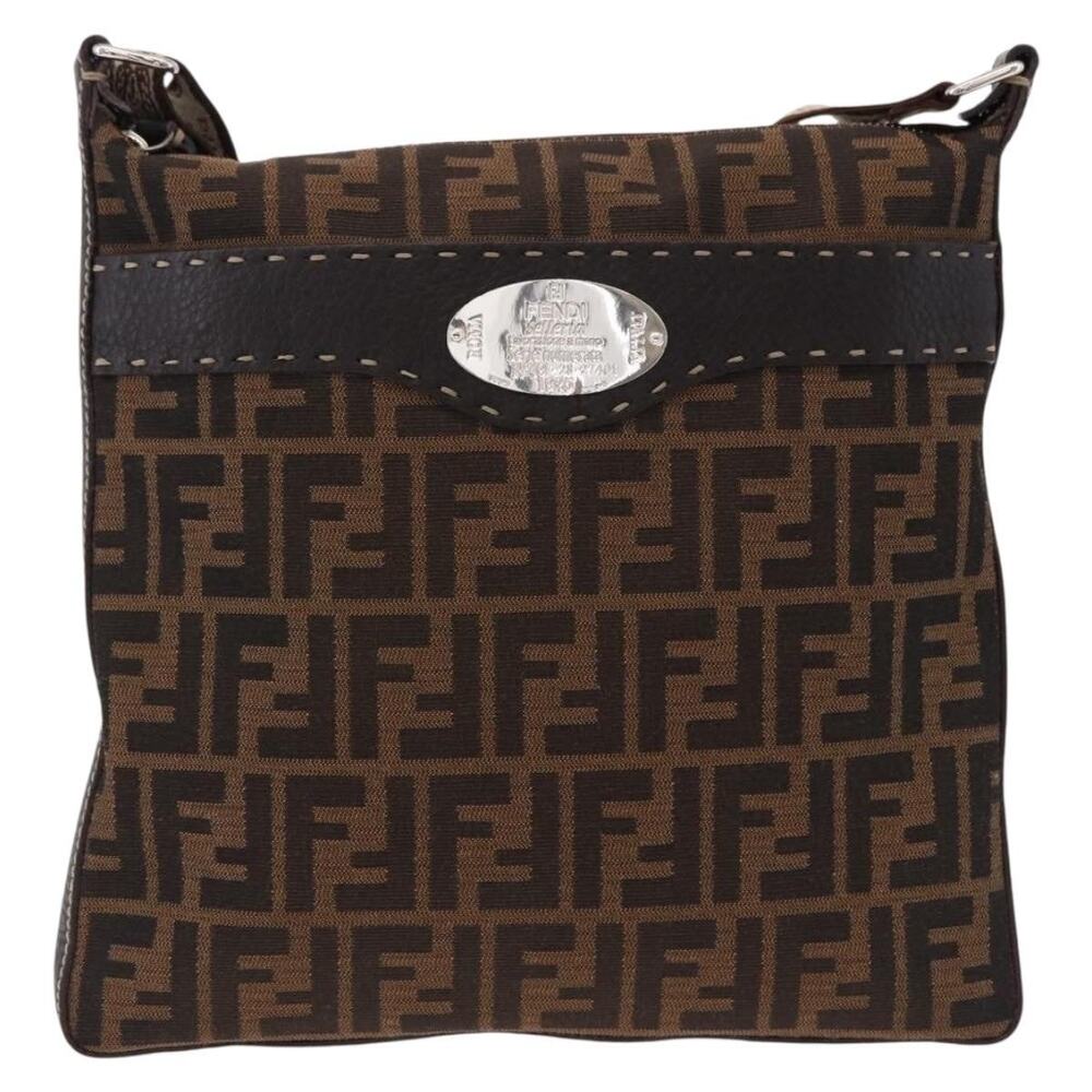 Fendi Zucca Celesia Shoulder Bag Brown